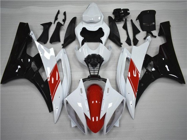 2006-2007 Red White Black Yamaha YZF R6 Moto Fairings 2006-2007 Red White Black Yamaha YZF R6 Moto Fairings