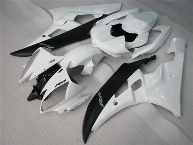 2006-2007 White Black Yamaha YZF R6 Motorcycle Bodywork 2006-2007 White Black Yamaha YZF R6 Motorcycle Bodywork