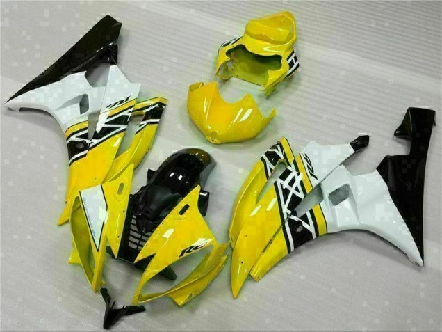 2006-2007 Yellow White Black Yamaha YZF R6 Motorcylce Fairings 2006-2007 Yellow White Black Yamaha YZF R6 Motorcylce Fairings