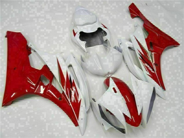 2006-2007 Red White Yamaha YZF R6 Motorcycle Bodywork 2006-2007 Red White Yamaha YZF R6 Motorcycle Bodywork