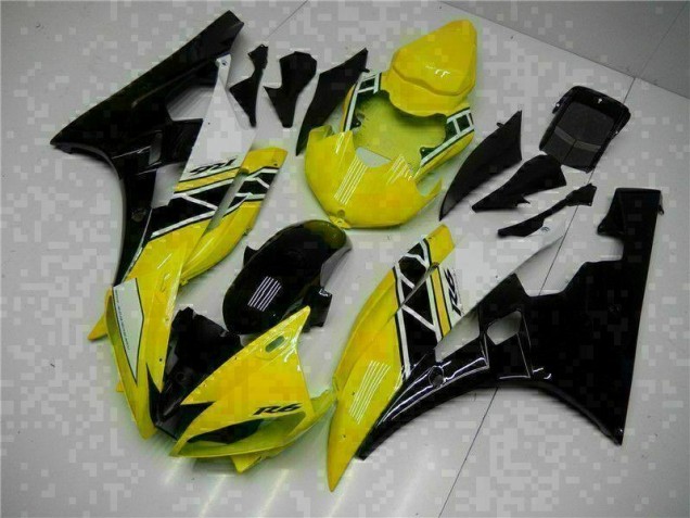 2006-2007 Yellow Black Yamaha YZF R6 Motorcycle Fairing Kit 2006-2007 Yellow Black Yamaha YZF R6 Motorcycle Fairing Kit