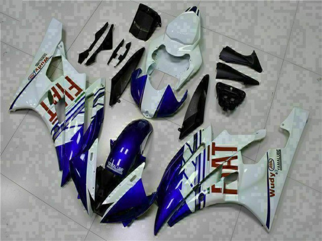 2006-2007 White Blue Yamaha YZF R6 Bike Fairings & Bodywork 2006-2007 White Blue Yamaha YZF R6 Bike Fairings & Bodywork