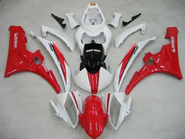 2006-2007 White Red Michelin Yamaha YZF R6 Motorcylce Fairings 2006-2007 White Red Michelin Yamaha YZF R6 Motorcylce Fairings