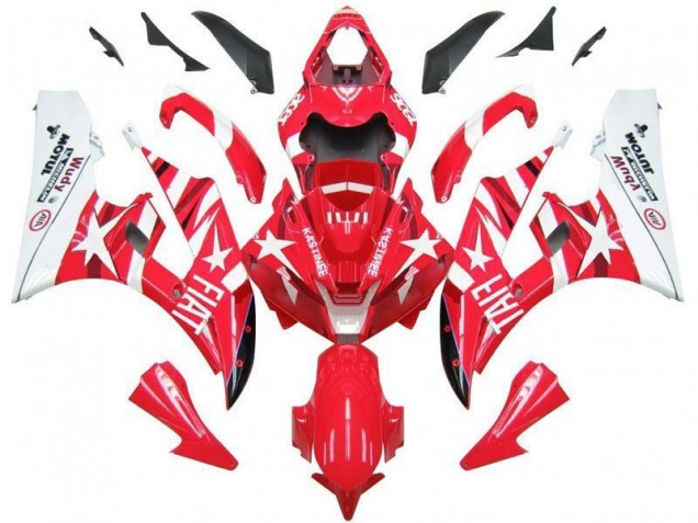 2006-2007 Red White Star Fiat Yamaha YZF R6 Motorbike Fairings 2006-2007 Red White Star Fiat Yamaha YZF R6 Motorbike Fairings