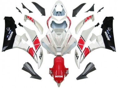 2006-2007 White Red Black Yamaha YZF R6 Bike Fairings