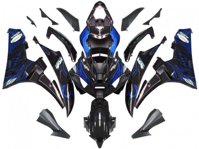 2006-2007 Black Blue Flame Yamaha YZF R6 Motor Bike Fairings 2006-2007 Black Blue Flame Yamaha YZF R6 Motor Bike Fairings