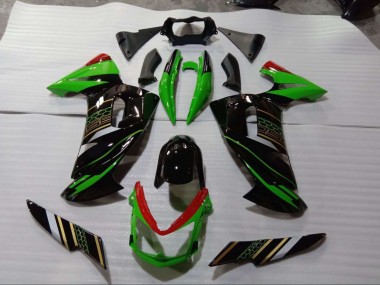 Abs 2006-2008 Green Black Kawasaki EX650 Bike Fairings