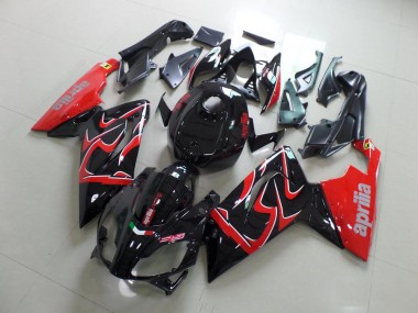 Abs 2006-2011 Black and Red Aprilia RS125 Motor Fairings