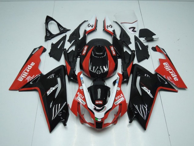 Abs 2006-2011 Black and Red Aprilia RS125 Motorcycle Fairing