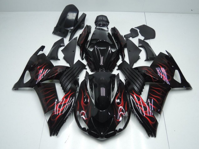 Abs 2006-2011 Red Flame Kawasaki ZX14R ZZR1400 Motorcycle Bodywork