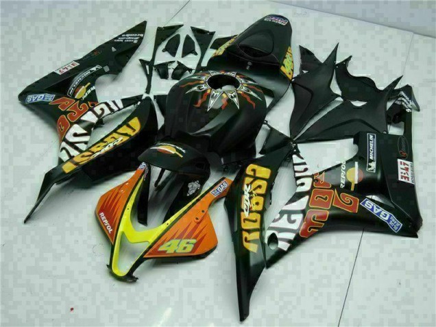 2007-2008 Black Yellow Repsol 46 Honda CBR600RR Motorcycle Bodywork 2007-2008 Black Yellow Repsol 46 Honda CBR600RR Motorcycle Bodywork