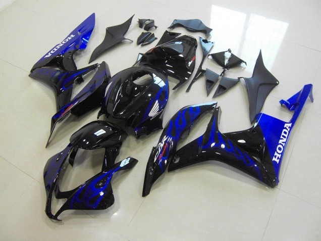 2007-2008 Black Blue Flame Honda CBR600RR Motorbike Fairings 2007-2008 Black Blue Flame Honda CBR600RR Motorbike Fairings