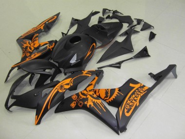 2007-2008 Matte Black Orange Sticker Honda CBR600RR Motorbike Fairing