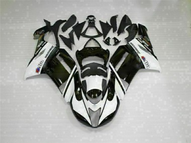 Abs 2007-2008 Black White Kawasaki ZX6R Bike Fairings