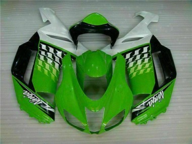 Abs 2007-2008 Green White Ninja Kawasaki ZX6R Motorbike Fairing