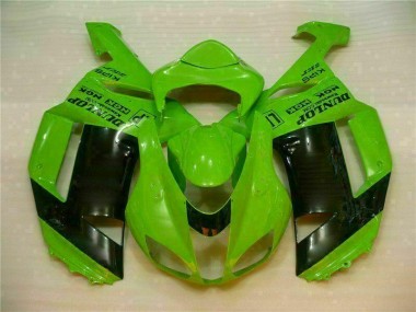 Abs 2007-2008 Green Black Dunlop Kawasaki ZX6R Motorbike Fairing Kits
