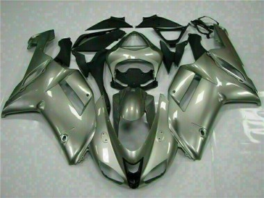 Abs 2007-2008 Silver Kawasaki ZX6R Motorcycle Fairings Kits
