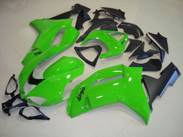 2007-2008 Green Matte Black Kawasaki ZX6R Motorcycle Fairing