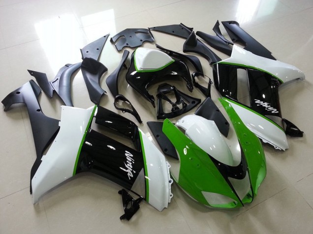 2007-2008 Green Black White Kawasaki ZX6R Motorcycle Fairing Kits 2007-2008 Green Black White Kawasaki ZX6R Motorcycle Fairing Kits