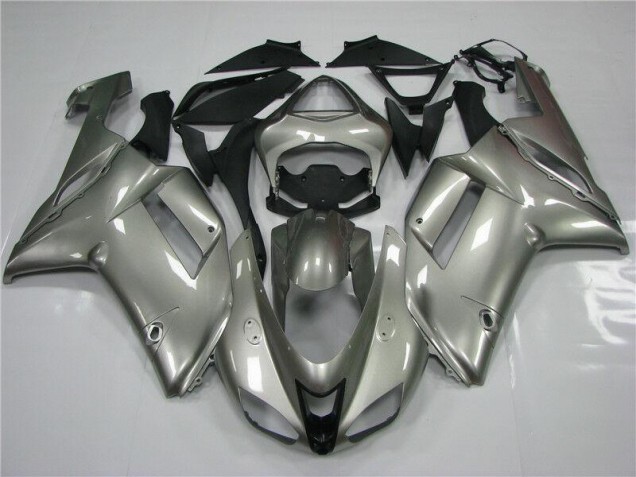 2007-2008 Grey Kawasaki ZX6R Moto Fairings