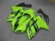 2007-2008 Green Black Kawasaki ZX6R Motorcycle Fairings Kit