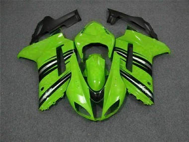 Abs 2007-2008 Green Black Kawasaki ZX6R Motorcycle Fairings Kit