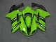 2007-2008 Green Black Kawasaki ZX6R Motorcycle Fairings Kit