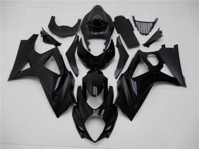 2007-2008 Glossy Matte Black Suzuki GSXR 1000 K7 Replacement Fairings