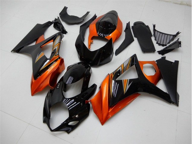 Abs 2007-2008 Orange Black Suzuki GSXR 1000 K7 Motor Fairings