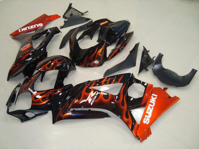 Abs 2007-2008 Orange Flame Suzuki GSXR 1000 K7 Motorbike Fairing Kits