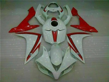 Abs 2007-2008 White Red Yamaha YZF R1 Motorbike Fairing