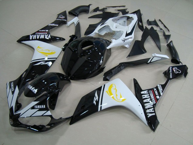 2007-2008 Black White Dolphin Yamaha YZF R1 Motorcyle Fairings 2007-2008 Black White Dolphin Yamaha YZF R1 Motorcyle Fairings