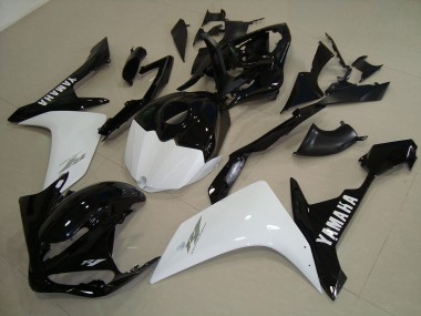 2007-2008 Black White Gold Yamaha YZF R1 Replacement Fairings