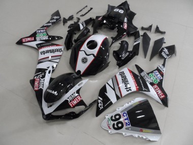 2007-2008 Black White Stickers Packs Yamaha YZF R1 Motorcycle Fairings Kit