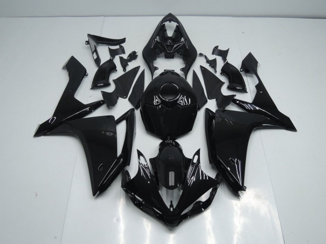 2007-2008 Glossy Black Yamaha YZF R1 Motorcycle Fairing Kit