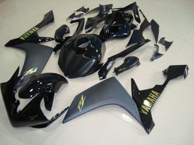 2007-2008 Matte Black Gold Yamaha YZF R1 Bike Fairings
