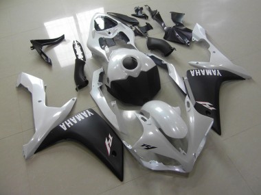 2007-2008 Pearl White Matte Black Yamaha YZF R1 Replacement Motorcycle Fairings