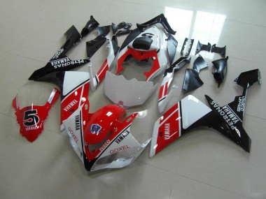2007-2008 Red White Stickers Yamaha YZF R1 Motorbike Fairing Kits