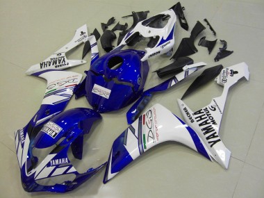 2007-2008 White Blue Tri Colour Yamaha YZF R1 Motorcycle Replacement Fairings