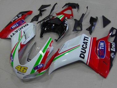 Abs 2007-2014 Red White Yellow 46 Ducati 848 1098 1198 Bike Fairings