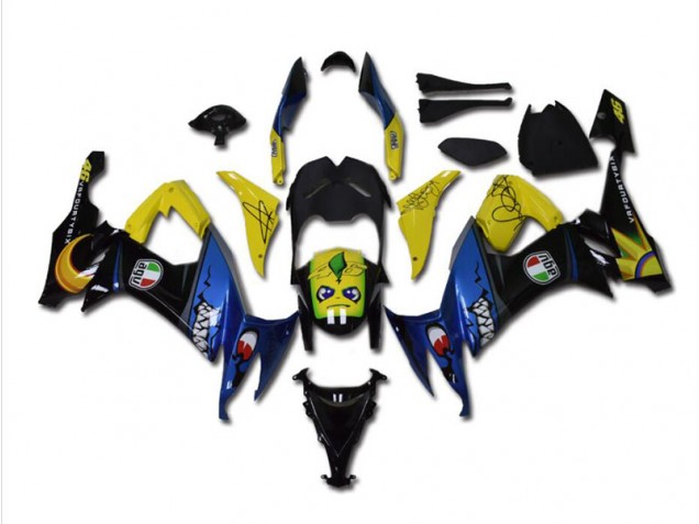 Abs 2008-2010 Blue Shark Kawasaki ZX10R Bike Fairings