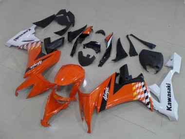 Abs 2008-2010 Orange and White Kawasaki ZX10R Motorcycle Bodywork