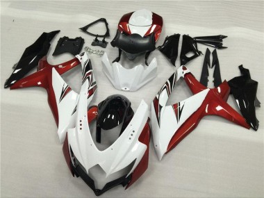 2008-2010 White Red Black Suzuki GSXR 600/750 Motor Fairings