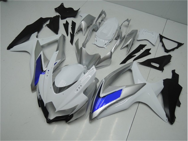 Abs 2008-2010 White Silver Blue Suzuki GSXR 600/750 Motorcycle Fairings Kit