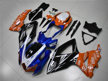Abs 2008-2010 Blue Orange Suzuki GSXR 600/750 Motorcycle Fairings Kit