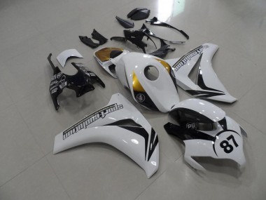 Abs 2008-2011 Black and White and Gold Honda CBR1000RR Bike Fairings