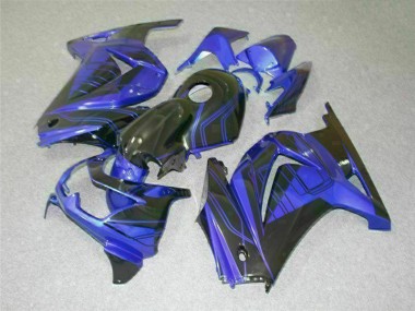 Abs 2008-2012 Black Blue Kawasaki EX250 Bike Fairing Kit
