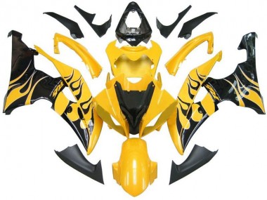 Abs 2008-2016 Yellow Black Flame R6 Yamaha YZF R6 Replacement Motorcycle Fairings