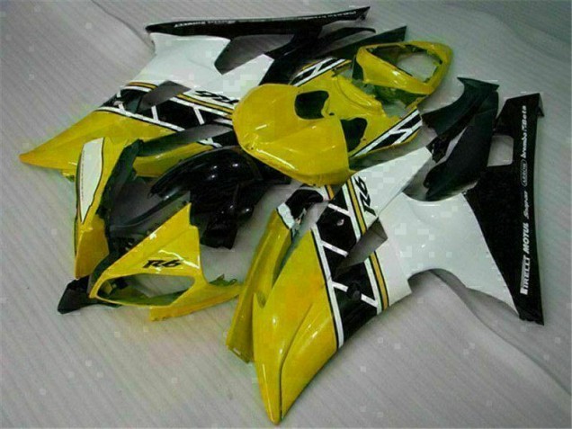 2008-2016 Yellow White Yamaha YZF R6 Motorcycle Replacement Fairings 2008-2016 Yellow White Yamaha YZF R6 Motorcycle Replacement Fairings