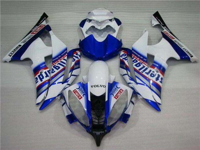2008-2016 White Blue Sterilgarda Volvo Yamaha YZF R6 Motorcycle Fairing 2008-2016 White Blue Sterilgarda Volvo Yamaha YZF R6 Motorcycle Fairing